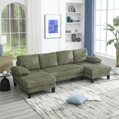 [VIDEO provided][New]U-Shaped Couch with Oversized Seat,4-Seat Sofa  with Double Chaise,Comfortable and spacious indoor furniture for Living Room,Apartment