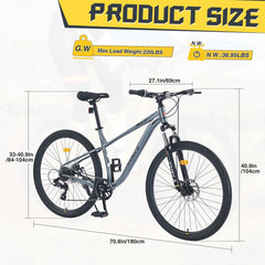 29 Inch Wheels Single Speed Mountain Bike, for Men Women Boys and Girls, Front Suspension, Steel Frame