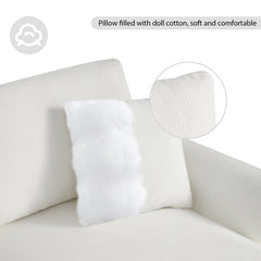Modern Oversized L-Shaped Sectional Sofa with Chaise and Free Pillows, Chenille Upholstery, 119*55'