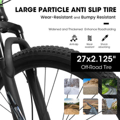 A27366 27 Inch Mountain Bike 21 Speed, Suspension Fork, Aluminum Frame Disc Brake, Mountain biking for both men and women.