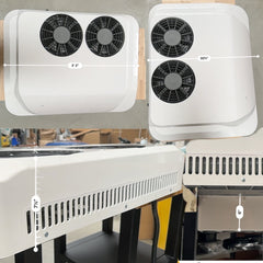 Full Battery 24V Roof Mounted Air Conditioner runs off solar or battery for tractor trailer & RV's