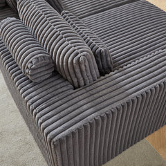 87' Oversized Sectional Lounge Chaise ,No Assembly Required,Cloud Plush Loveseat with Reclining Sofa Bed,Fluffy Modern Sleeper Chair for Indoor Living Room Bedroom