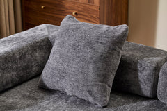 Floor Couch,Compression Sofa,Convertible Floor Sofa Bed-with Pillow Back Support Armrest,Comfy Futon Couch Lounge Sleeper Bed,Chenile fabric,for Living Room Bedroom (DARK-GREY)