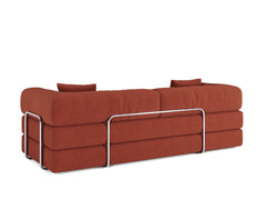 78.8inch  Modular Sectional Sofa, Convertible Pudding Block Sofa, Floor Standing Sofa Bed Arm Comfort Sofa Bed, Compression Sofa for Living Room and Bedroom -  (Orange)