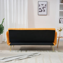 70-inch teddy fleece sofabed, convertible futon sofabed with adjustable arms and backrest, modern love sofa for living room and bedroom.