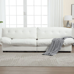 [VIDEO provided][New] Cloud Style Sofa, Teddy Velvet Fabric, Comfy Padded Cloud Couch for Living Room, Apartment