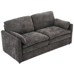 68.1' Cozy Upholstered Loveseat Sofa with Double Cushion Design, Grey Chenille