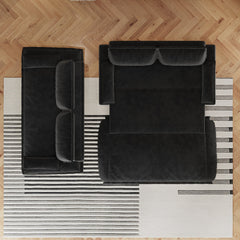 73.2' Queen Pull Out Sofa Bed,3-in-1 Convertible Sleeper Sofa,Multi-Functional Velvet Loveseat Bed,Black(Old Sku:W1885S00050;New Sku:W1885S00228)