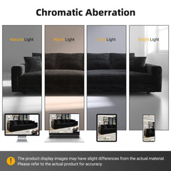 82.7 ' Plush Corduroy 3-Seat Sofa,Modern Comfy Upholstered Sofa Cloud Couch,Deep Seat Couches with Soft Pillows,Convertible Deep Seat Sofa Lounge Chair for Living Room Bedroom,Apartment,Office,Black