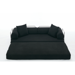 [NEW ARRIVED] [VIDEO PROVIDED] 78.5' Folding Convertible Out Sleeper Sofa Bed,4-in-1 DIY Combination Convertible Sofa,3 seat, Folding  Sofa, King Size , Bedroom,Apartment,Corduroy,Black