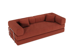 78.8inch  Modular Sectional Sofa, Convertible Pudding Block Sofa, Floor Standing Sofa Bed Arm Comfort Sofa Bed, Compression Sofa for Living Room and Bedroom -  (Orange)
