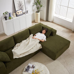 Modern Chenille Upholstered Sectional Sofa Couch Set,Modular 108' L Shaped Sectional Living Room Sofa Set With 6 Pillows,Free Combination Sofa Couch for Living Room,Bedroom(Right Chaise)W834P240007
