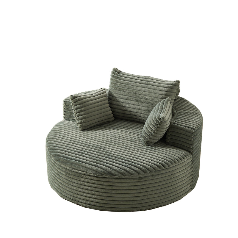 55''L Corduroy Sponge single sofa,No Assembly Required,Fluffy Modern Sleeper Chair for Living room, Bedroom, Lounge and Projection Room(Not a swivel chair.)