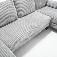 [VIDEO provided][New]U-Shaped Couch with Oversized Seat,4-Seat Sofa  with Double Chaise,Comfortable and spacious indoor furniture for Living Room,Apartment