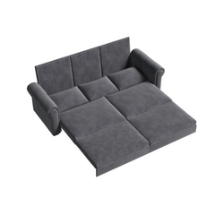 93.7 ' King Pull Out Sofa Bed, Chesterfield Sofa, 3-in-1 Velvet Convertible Sleeper Sofa with Nailhead Trim & Rolled Arm, Multi-Functional Sofa Bed for Living Room, Bedroom, Apartment, Office