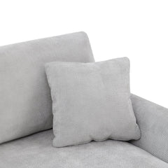 Modern Oversized L-shaped Sectional Sofa with Chaise and Free Pillows, Chenille Fabric, 119*55 Inches, Light Gray