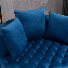 A&A Furniture,Accent Chair / Classical Barrel Chair for living room / Modern Leisure Sofa Chair (Blue)