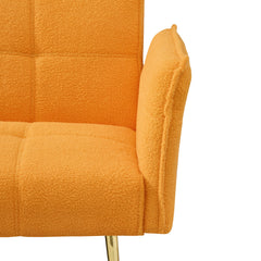 70-inch teddy fleece sofabed, convertible futon sofabed with adjustable arms and backrest, modern love sofa for living room and bedroom.