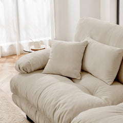 3-Seater Sectional Sofa Modular Deep Seat Sofa Couch , Chenille Sofa Soft Comfy Upholstered Furniture for Living Room, Apartment, Studio, Office,Chenille Light coffee