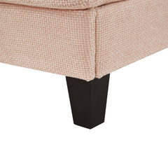 Modern Chaise Lounge Sofa 57.1' Sofa Bed with Adjustable Backrest and LED Light Strip, Pink Chenille Upholstered