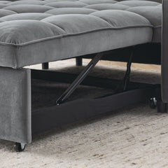 Loveseats Sofa Bed with Pull-out Bed,Adjsutable Back and Two Arm Pocket,TypeC and USB Charging with Copper nail,Grey (47'x53'x31')