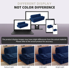 73.2' Queen Pull Out Sofa Bed,3-in-1 Convertible Sleeper Sofa,Multi-Functional Velvet Loveseat Bed,Blue(Old Sku:W1885S00124,New Sku:W1885S00232)