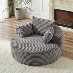 55''L Corduroy Sponge single sofa,No Assembly Required,Fluffy Modern Sleeper Chair for Living room, Bedroom, Lounge and Projection Room(Not a swivel chair.)
