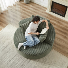 55''L Corduroy Sponge single sofa,No Assembly Required,Fluffy Modern Sleeper Chair for Living room, Bedroom, Lounge and Projection Room(Not a swivel chair.)