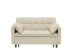 54.30-inch double Upholstered broaching machine, plank support, Upholstered frame broaching machine, Twin bed, beige