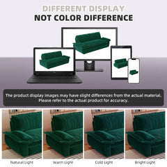 73.2' Queen Pull Out Sofa Bed,3-in-1 Convertible Sleeper Sofa,Multi-Functional Velvet Loveseat Bed,Green(New Sku:W1885S00198/W1885S00231)