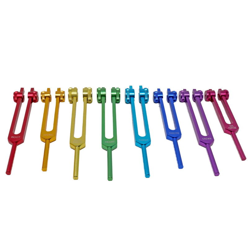 Rare Earth Gallery Colored Metal Tuning Forks - Set of 8 FORK-MLA