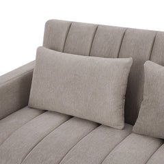Convertible Sofa Bed Loveseat with USB Ports, Side Pockets, Cup Holders & Swivel Phone Holder, Light Grey Bella Fabric