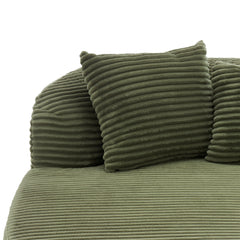 Modern Chaise Lounge Sofa Boneless Couch with Two Supportive Pillows, Green Corduroy, 51.6' Sofa Bed