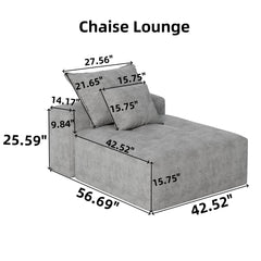 Modern Oversized Modular Sectional Sofa with Ottoman, Seat, Chaise lounge and Armrest, Sparkling Chenille Fabric Soft Cushion Sofa with 4 Pillows,4 PCS DIY Combination Tufted Sofa,No Assembly Required