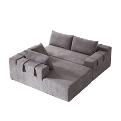 Modern Chenille Upholstered Sectional Sofa Couch Set,Modular 108' L Shaped Sectional Living Room Sofa Set With 6 Pillows,Free Combination Sofa Couch for Living Room,Bedroom(Left Chaise)W834P240001