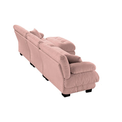 Luxury Modular Sectional Sofa Couch,Oversized L Shaped Cloud Couch for Living Room,Deep Seat Sofa Couch with Convertible Ottoman,Chenille Pink