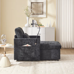 Multifunctional Lazy Person Sofa Recliner with Storage Backrest and Cell Phone Bracket in Chenille for Living Room or Bedroom