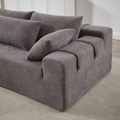 Modern Chenille Upholstered Sectional Sofa Couch Set,Modular 108' L Shaped Sectional Living Room Sofa Set With 6 Pillows,Free Combination Sofa Couch for Living Room,Bedroom(Left Chaise)W834P240001