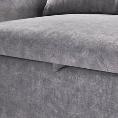 Contemporary Grey Pull Out Sleep Sofa Bed Loveseat with Adjustable Backrest, Storage Pockets, USB Ports and 2 Soft Pillows