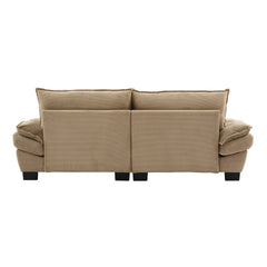 Corduroy Sofa Sleeper Couch Loveseat Sofa with Pillows Comfy Upholstered Deep Seat Sofa for Bedroom,Living Room,Apartment,Office,Dorm-Khaki Corduroy