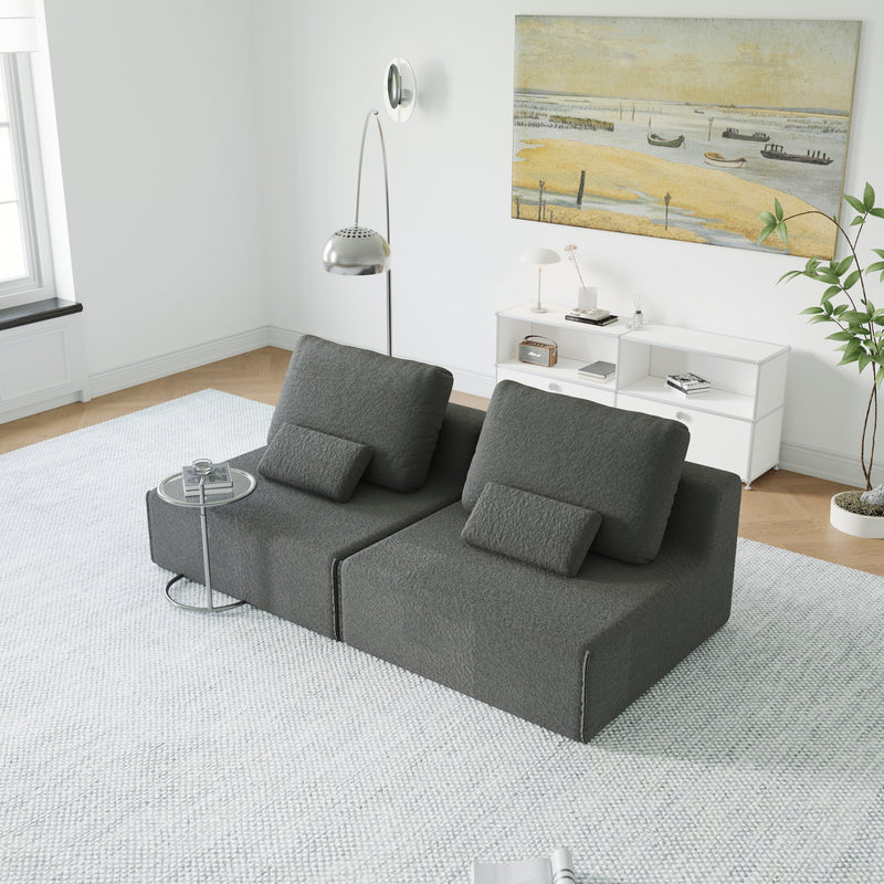 Oversized Modular Sectional Sofa,Luxury Boucle Floor Couch Set,Convertible Compressed Couch,Spacious Foam-Filled Sofa for Living Room, Free Combination,3 Colors