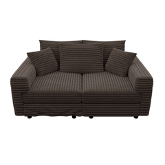 82.7 ' Plush Corduroy 3-Seat Sofa, Modern Comfy Upholstered Sofa Cloud Couch, Deep Seat Couches with Soft Pillows and 1 Ottomans, Convertible Sofa Lounge Chair, for Living Room,Apartment,Office,Camel