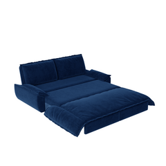 73.2' Queen Pull Out Sofa Bed,3-in-1 Convertible Sleeper Sofa,Multi-Functional Velvet Loveseat Bed,Blue(Old Sku:W1885S00124,New Sku:W1885S00232)