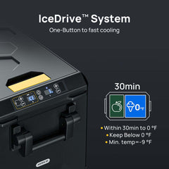 BougeRV ASPEN 30 12 Volt 34QT Dual Zone Fridge with 277Wh Battery E0401-03101+ISE248
