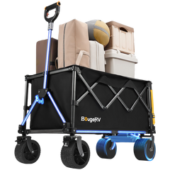 BougeRV Electric Foldable Utility Camping Wagon with Power Bank EX001-BKUS22