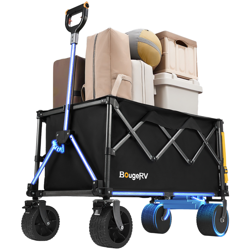 BougeRV Electric Foldable Utility Camping Wagon with Power Bank EX001-BKUS22