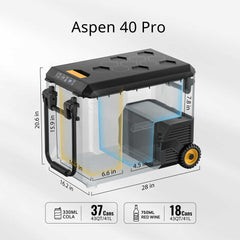 BougeRV ASPEN 40 PRO 43QT Dual Zone 12V Portable Refrigerator E0401-04103