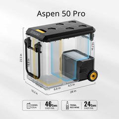 BougeRV ASPEN 50 PRO 53QT Dual Zone 12V Portable Refrigerator E0401-05105