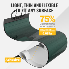 BougeRV Yuma 200W CIGS Thin-film Flexible Solar Panel ISE138-B079
