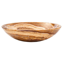 Brown Onyx Translucent Natural Stone Vessel Bowl Sink Polished  (D)16" (H)4"